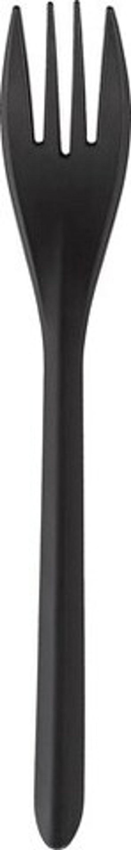 Вилка пластиковая 170 мм столовая, чёрная (50/1000 шт)