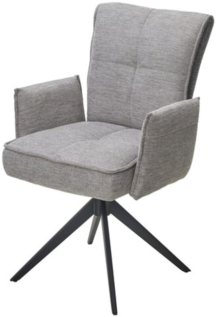 Стул М-City DISAUR Понс (Ponce) поворотный на поворотный на 360 градусов, 07 Серый, ткань, 841-16 Серый, букле, Черный