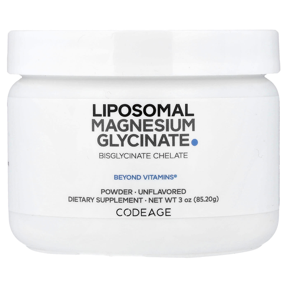 Codeage, липосомальный глицинат магния в порошке, без вкусовых добавок, 85,2 г (3 унции)