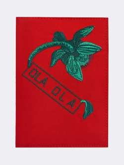 Обложка на паспорт красная "Пион" OLA OLA