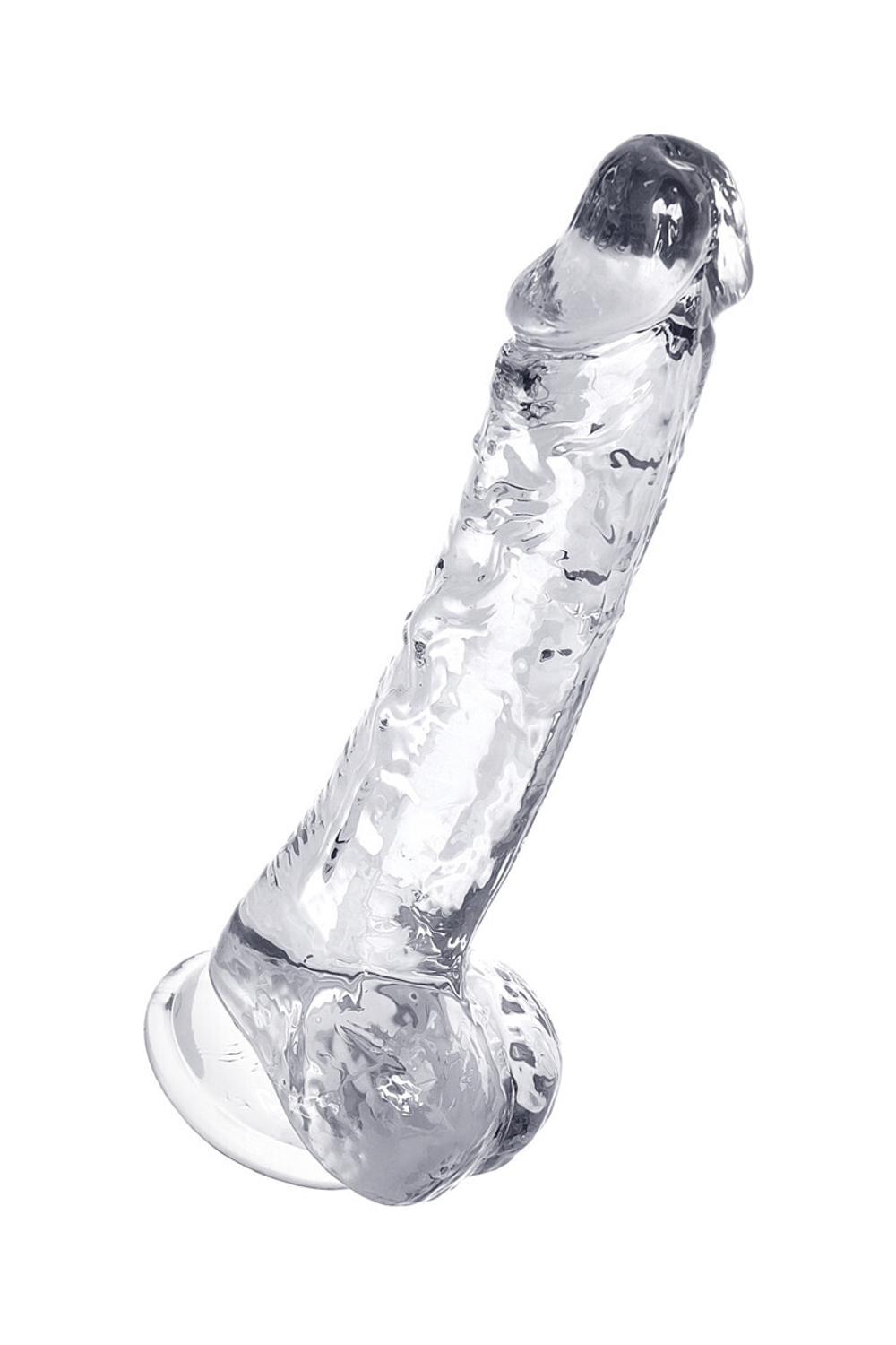 Реалистичный фаллоимитатор прозрачный 19 см (блистер)