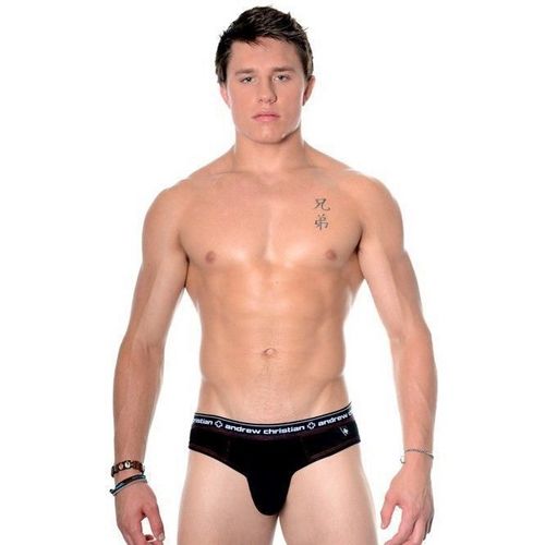 Мужские трусы джоки черные Andrew Christian  AC21