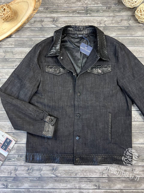 Куртка Angelo Galasso со вставками из кожи питона