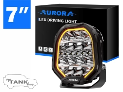 Фара светодиодная AURORA 7″ c подсветкой корпуса (ДХО) Янтарный + Белый 1 шт.