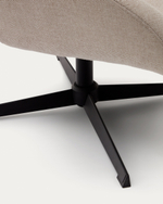 Celida Вращающееся кресло из бежевой синели и стали с черной отделкой