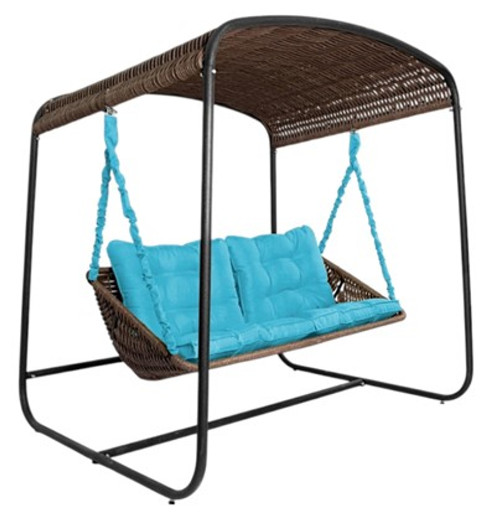 Качели DeckWOOD Sky Bed Lite (коричневый, подушка голубая)