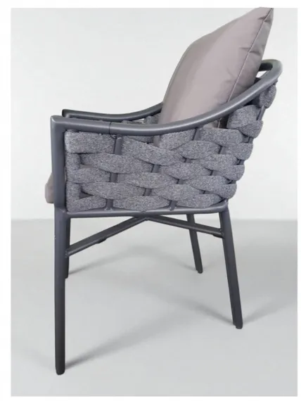 Плетеное кресло с подушками Torino, антрацит
