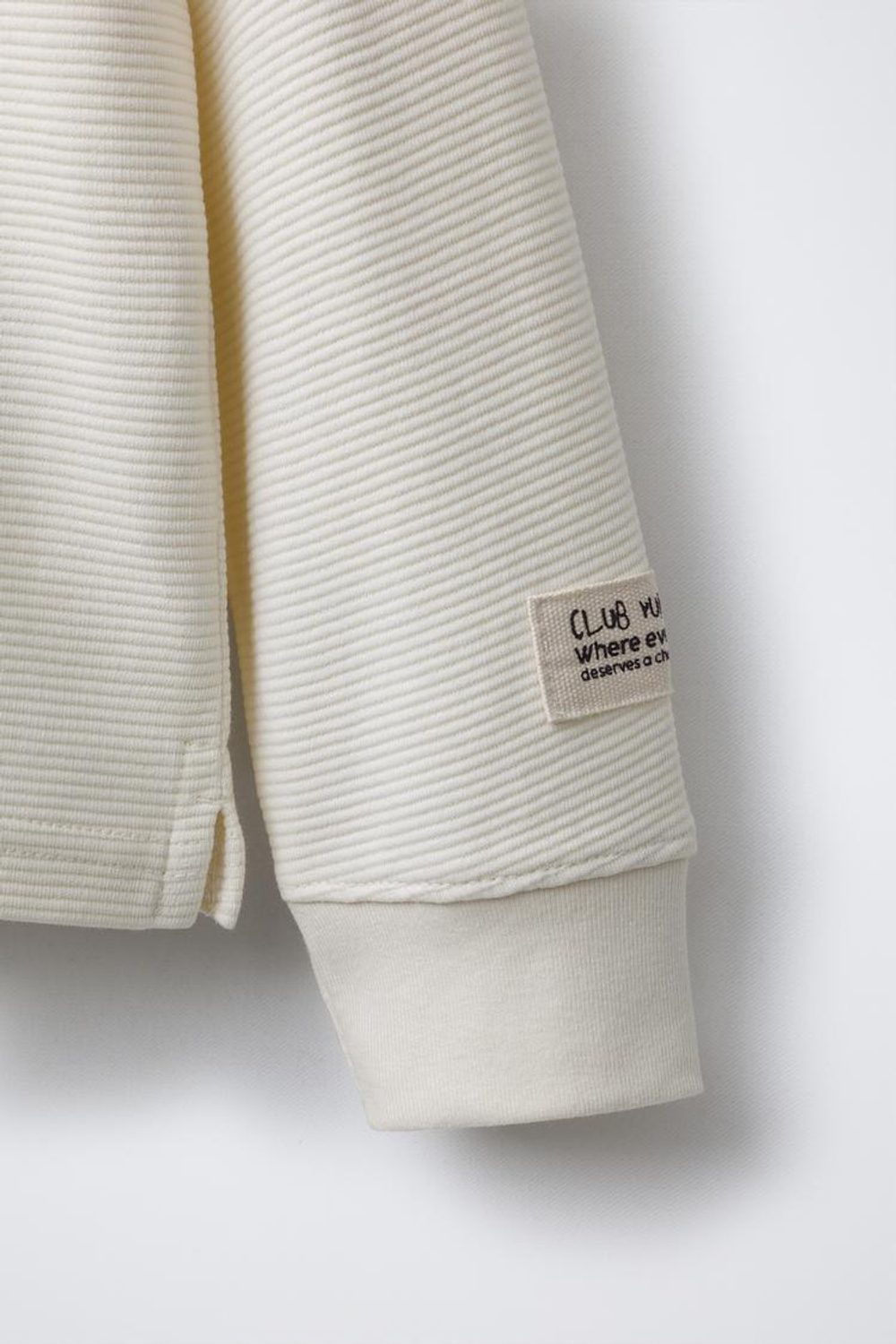 ZARA ЛОНГСЛИВ ИЗ ТКАНИ ОТТОМАН С НАШИВКОЙ, ЭКРЮ