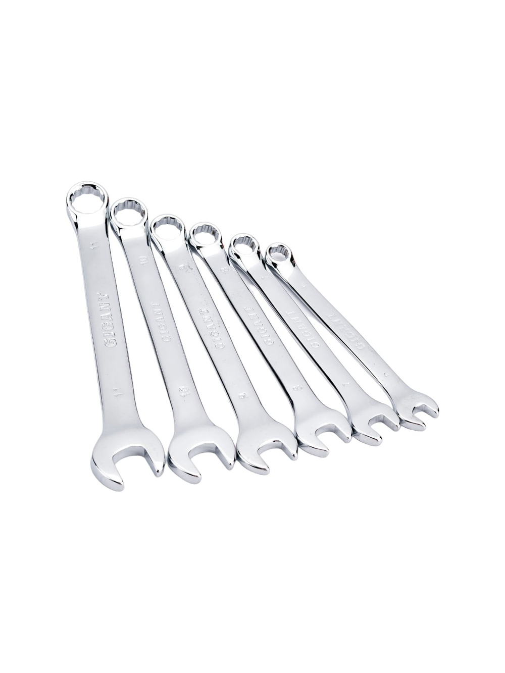 Набор комбинированных ключей Gigant 6 - 22 мм, 12 шт., полированный хром, Сталь Cr-V, 6-22мм, GDWSP-12