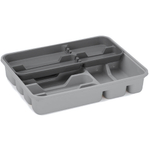 Лоток для столовых приборов двойной на 10 секций серый-антрацит