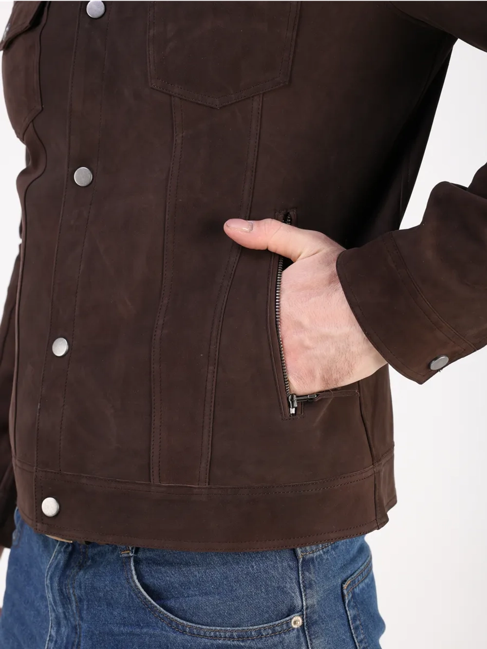 Кожаная куртка демисезонная замшевая джинсовка