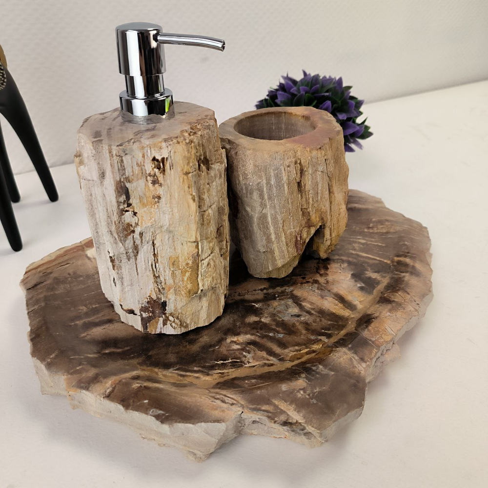 Набор из окаменелого дерева 3 предм Fossil Set NF-62865 поднос 30см*40см