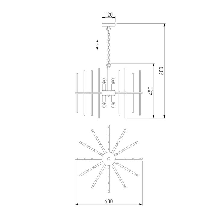 Подвесная люстра Bogates Allure 356/6 латунь