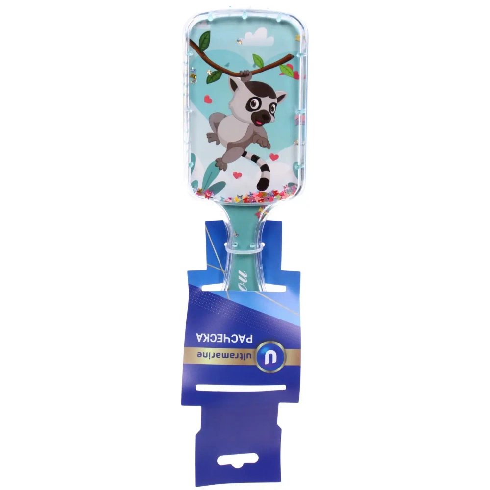 Расческа массажная детская «ФРАТТИ БУМ», лямур Бин, форма прямоугольная, 20*6,5см (блистер Ультрамарин)