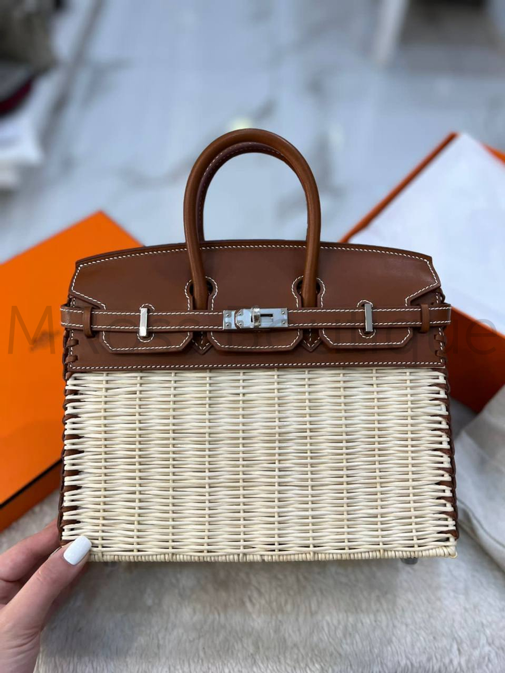 Соломенная сумка Hermes Birkin 25 ручной работы