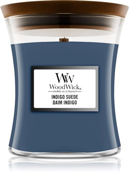 Woodwick Indigo Suede - ароматическая свеча с деревянным фитилем /   275  g  / GTIN 5038581121352