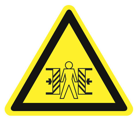 Знак на пластике W-23 "Осторожно, опасность зажима"