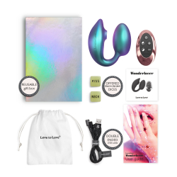 Cтимулятор клитора и зоны G с пультом для пары Love to love WONDERLOVER - IRIDESCENT TURQUOISE