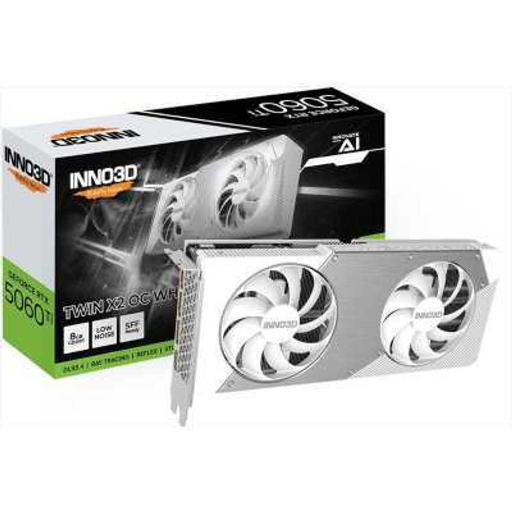 Видеокарта Inno3D nVidia GeForce RTX 5060 Ti Twin X2 OC White 8Gb N506T2-08D7X-193075W