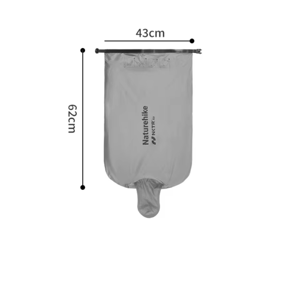 Коврик надувной Naturehike 183х58х12 см, овальный, серебристый карбон