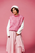 Жилет из хлопкового мулине красного цвета ПРЕДЗАКАЗ