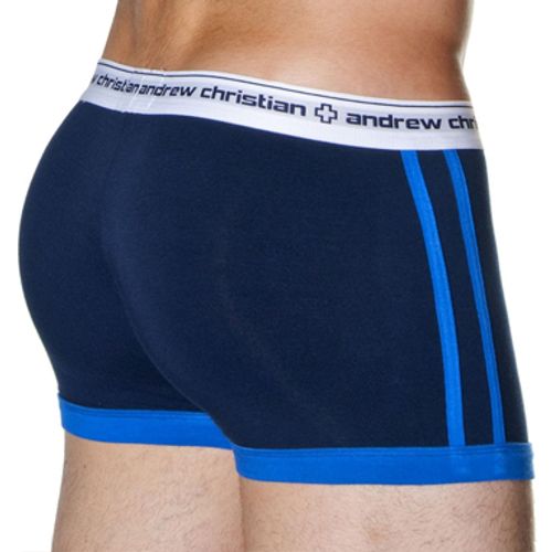 Мужские трусы хипсы Andrew Christian Navy Almost Naked Hip Boxer   ART787