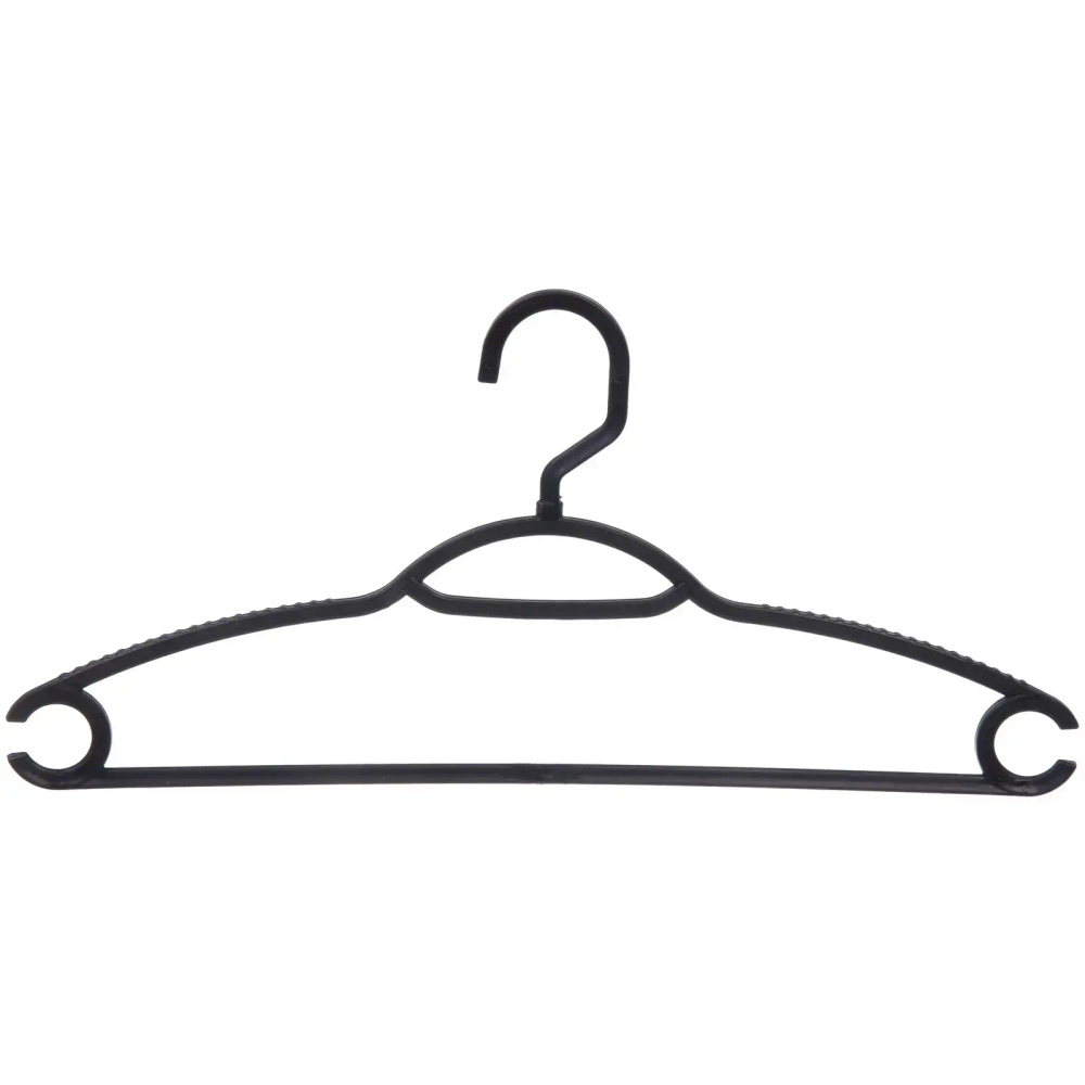 Плечики пластиковые ребристые 4шт «ИДЕЯДОМА», цвет чёрный, 38*20см (Селфи)