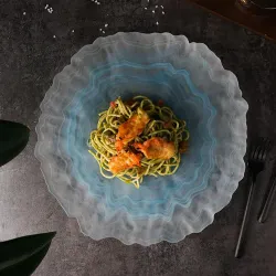 Блюдо круглое d 33 см h2 см Blue Sunset матовое стекло P.L. Proff Cuisine [6]
