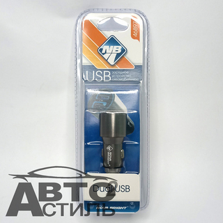 ШТЕКЕР-зарядка 2 USB  короткий 12v-24v 2,1А LEDиндикатор Nova Bright 46897