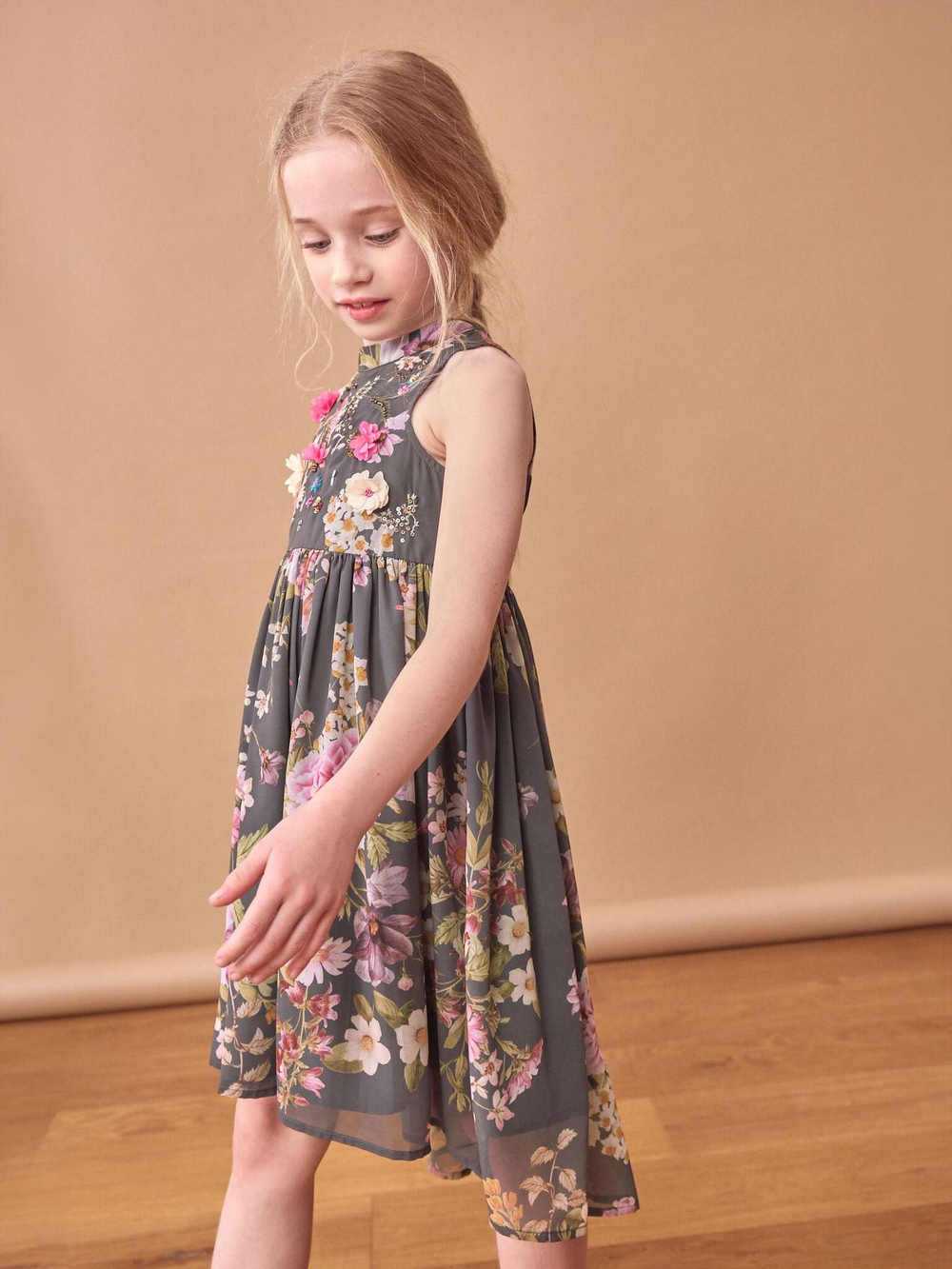 Сарафан для девочки Next E14-808, Серый