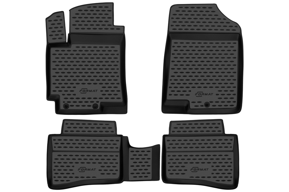 Коврики в салон для HYUNDAI Solaris (I, Iр), 2010-2017, 4 шт. (Повышенная устойчивость, повышенная износостойкость) FORMAT.20.41.210H
