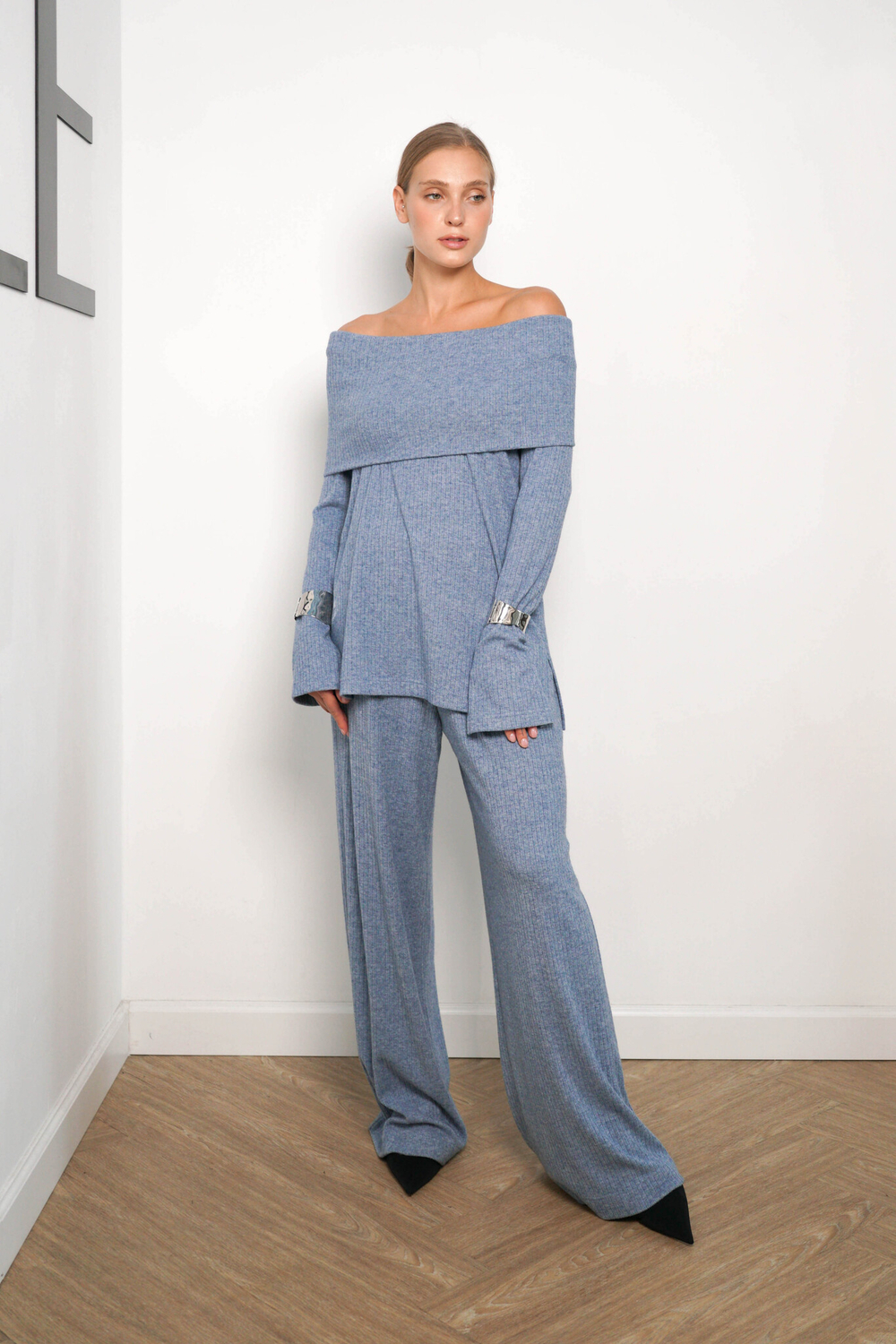 Lilit брюки из шерсти в голубом