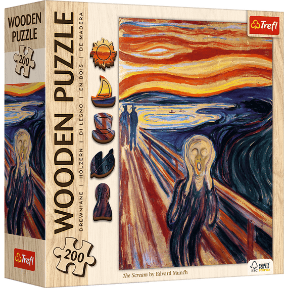 Pazl / Пазлы / Puzzles - "200 Wooden Puzzles" - The Scream - Edvard Munch