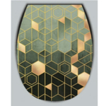 Сиденье для унитаза с детской накладкой "Океан LUX" с рисунком "Абстракция соты зеленые"