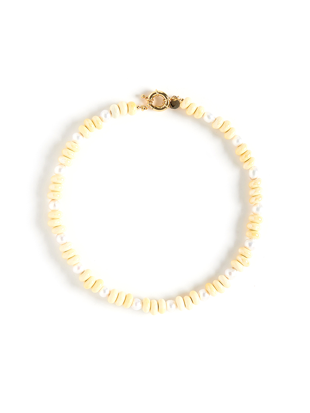 Колье "Pearl flat yellow" Gold
