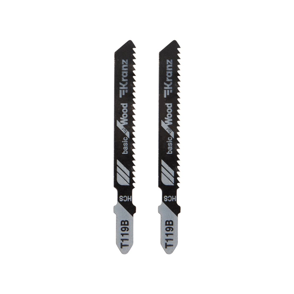 Пилка для электролобзика по дереву T119B 76 мм 12 зубьев на дюйм 4-30 мм (2 шт./уп.) KRANZ