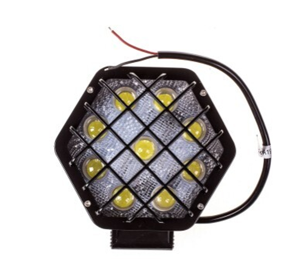 Фара светодиодная OFF ROAD 140*140*65мм ромбическая 12V/24V 36W 6000К SKYWAY 9 диодов Дальний свет