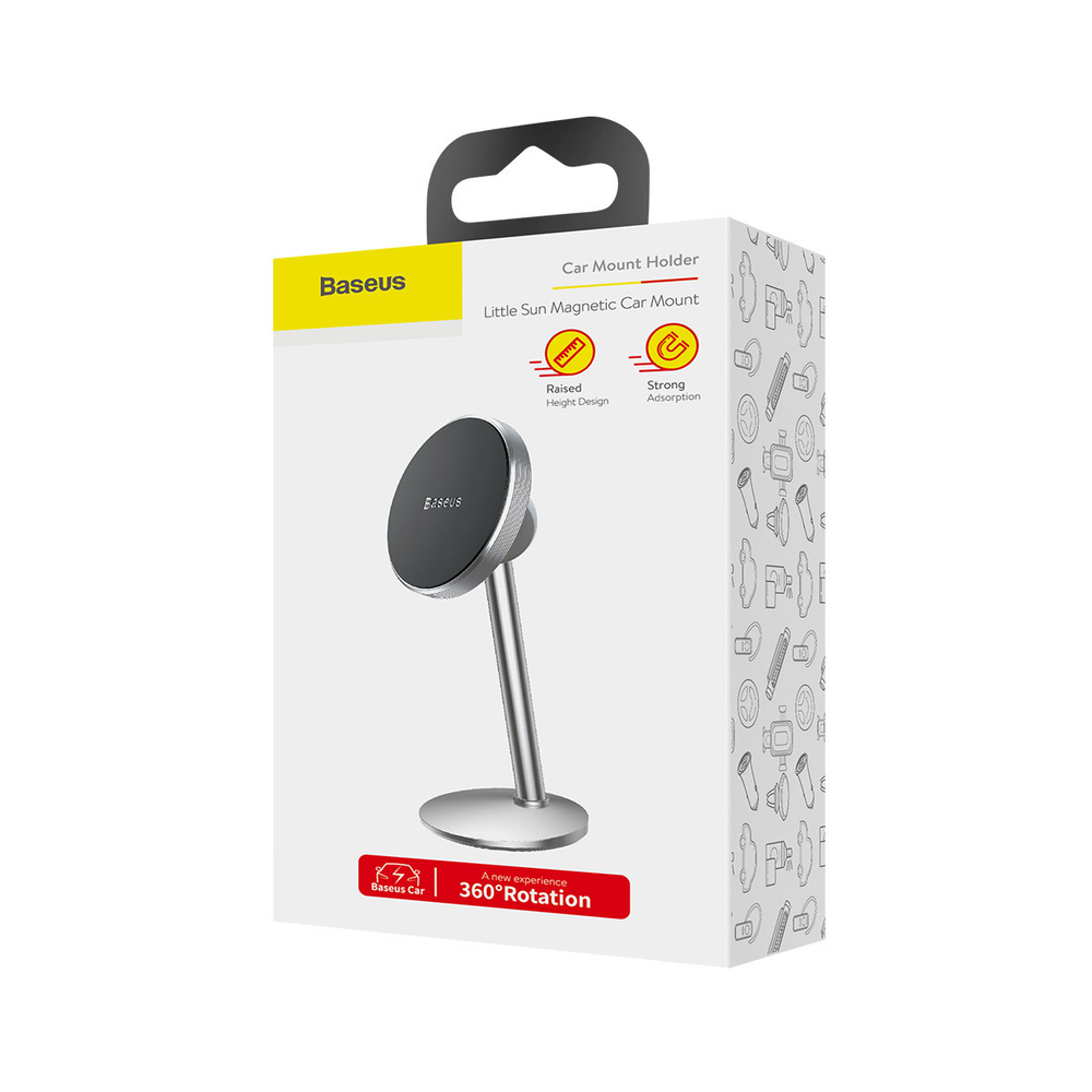 Держатель Baseus Little Sun Magnetic Car Mount - Silver