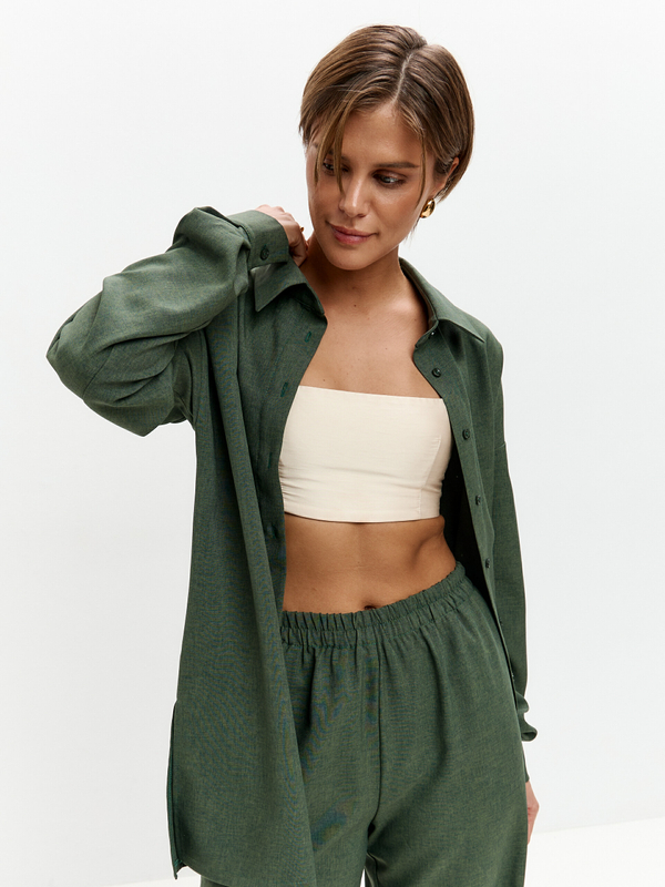 Рубашка Микадо в цвете хвои