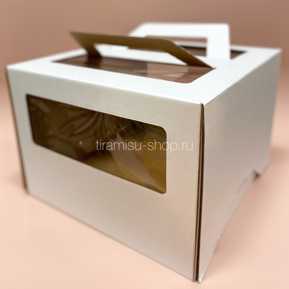 УЦЕНКА Коробка для торта 22 х 22 х 15 см с ручками
