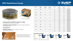 ЗУБР CNW 80 х 3.1 мм, барабанные гвозди рифленые, 3600 шт (305382-80)