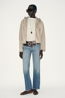 ZARA БОМБЕР ИЗ ИСКУССТВЕННОЙ ЗАМШИ С КАПЮШОНОМ, РЫЖЕВАТО-КОРИЧНЕВЫЙ