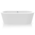 Ванна отдельностоящая FLAME, 180х80, слив-перелив Click-Clack тип O, белая/хром, BT-FLAM18080FO-BNCR