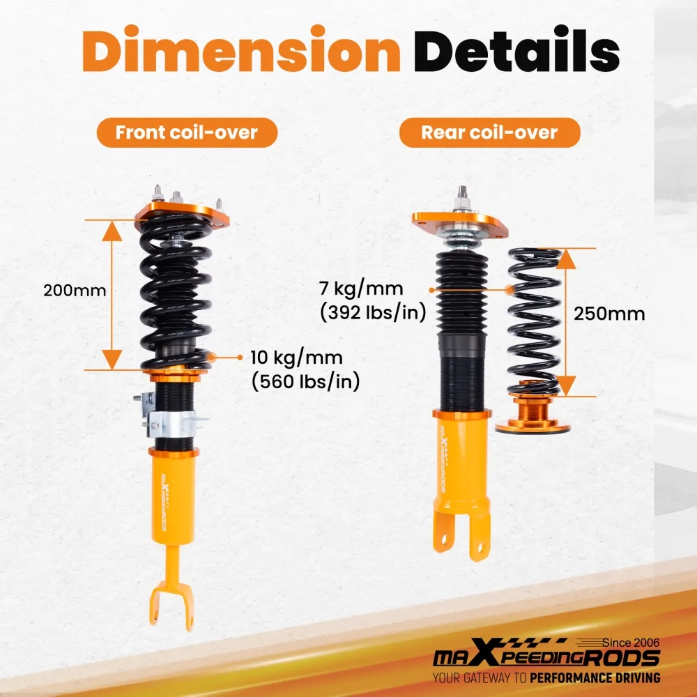 Coilovers Lowering Suspension Kit подходит для автомобиля NISSAN 350Z 03-08 / Compatible for INFINITI G35 03-07