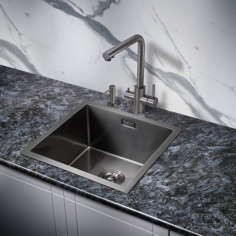Мойка для кухни MILACIO Denia 44 Steel MC.77439 сталь воронёная