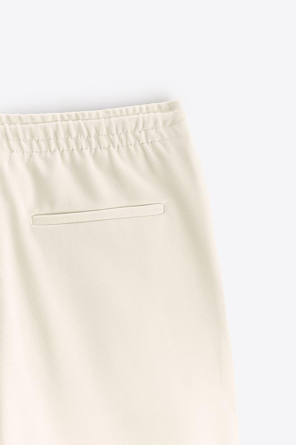 ZARA БРЮКИ EASY CARE С ПОЯСОМ НА ШНУРКЕ, ЭКРЮ