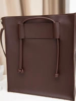Сумка тоут коричневая из экокожи