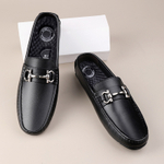 PLAY COBBLER Cow Split Leather Gommino Loafers Men"s Black