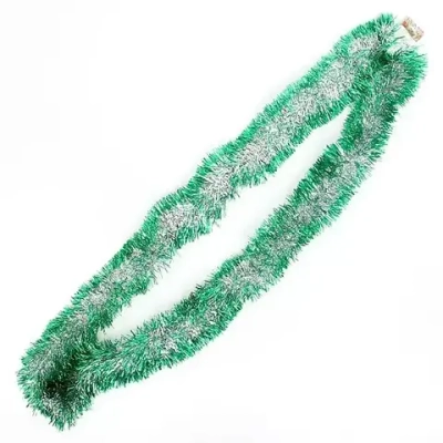 Мишура 2м 9см «Серебряный блеск» зеленый