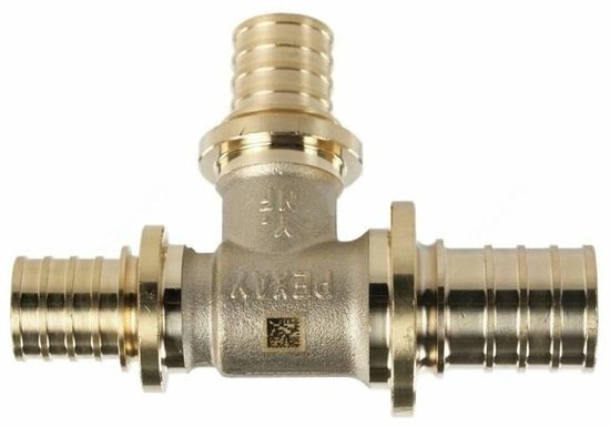 Тройник Рехау MX 32-20-25 с уменьшенным боковым и торцевым проходами латунь (11080871001)